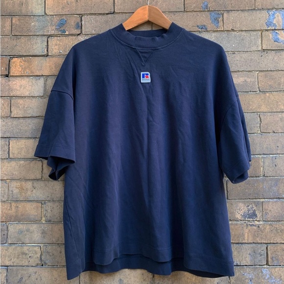 Hugo Boss BOSS X Russell Athletic logo boxy Navy T-shirt Small - Picture 4 of 4